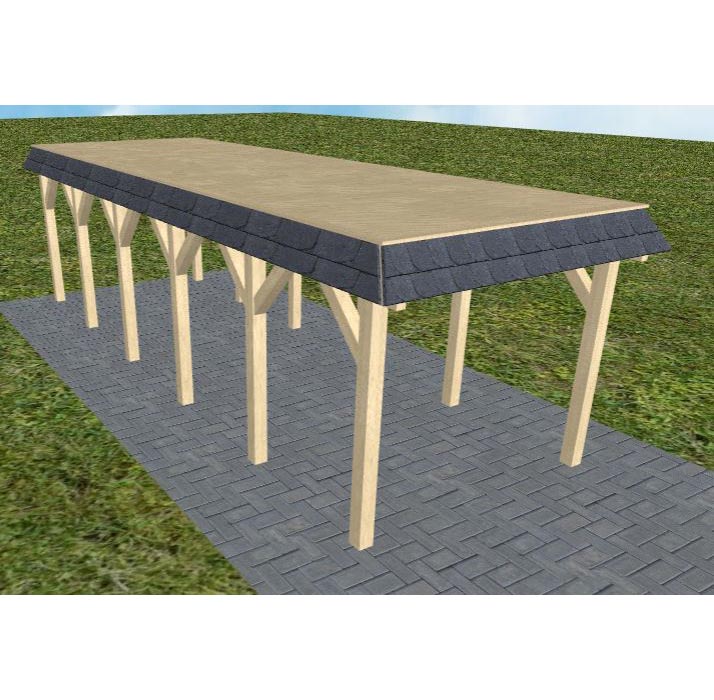 JODA Carport Gettorf LG Master Walmblende, Flachdach vorb.f. Gründach