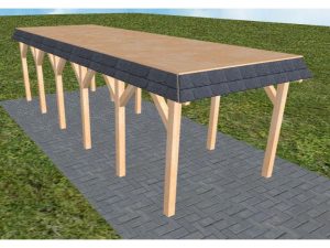 JODA Carport Gettorf LG Perfect Walmblende, Flachdach vorb.f. Gründach