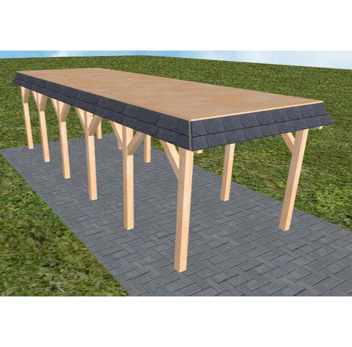 JODA Carport Gettorf LG Perfect Walmblende, Flachdach vorb.f. Gründach