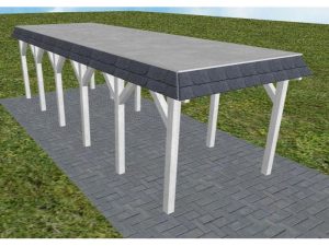 JODA Carport Gettorf LG Select Walmblende, Flachdach vorb.f. Gründach