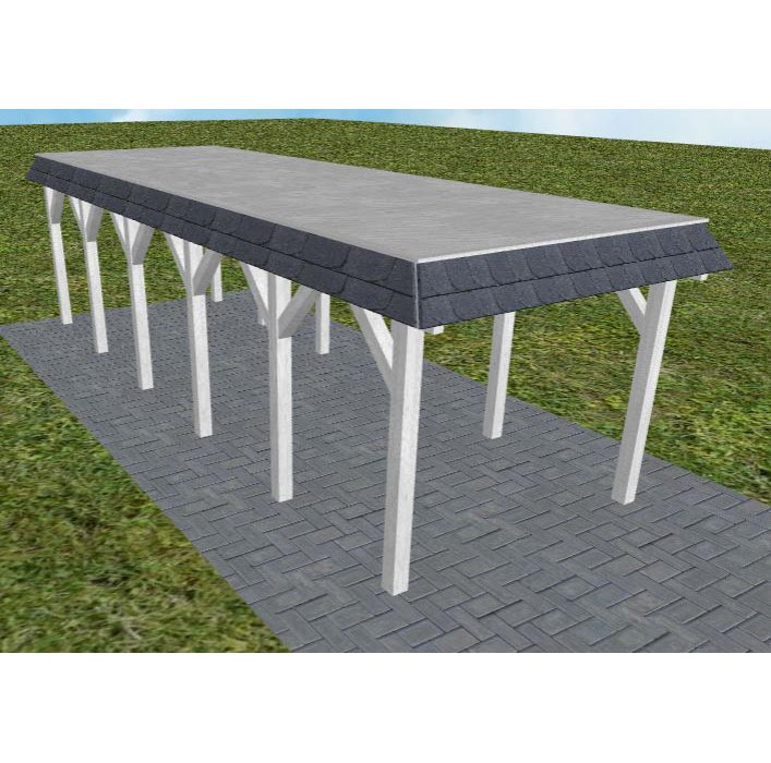 JODA Carport Gettorf LG Select Walmblende, Flachdach vorb.f. Gründach