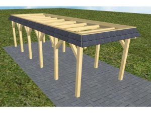 JODA Carport Gettorf LO Classic Walmblende, Flachdach ohne Bedachung