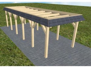 JODA Carport Gettorf LO Master Walmblende, Flachdach ohne Bedachung