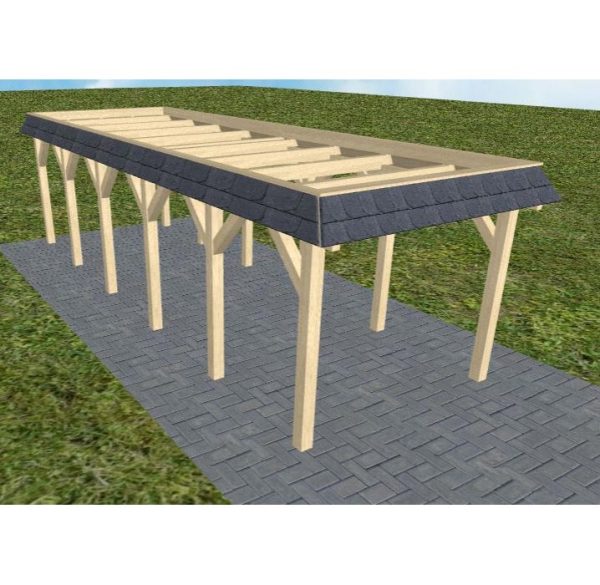 JODA Carport Gettorf LO Master Walmblende, Flachdach ohne Bedachung