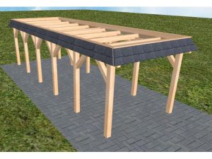 JODA Carport Gettorf LO Perfect Walmblende, Flachdach ohne Bedachung
