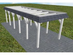 JODA Carport Gettorf LO Select Walmblende, Flachdach ohne Bedachung