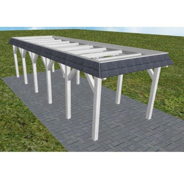 JODA Carport Gettorf LO Select Walmblende, Flachdach ohne Bedachung
