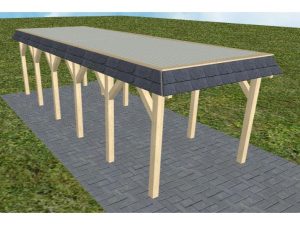 JODA Carport Gettorf LT Master Walmblende, Flachdach mit Stahl-Trapezplatten Antikondens