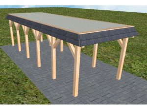 JODA Carport Gettorf LT Perfect Walmblende, Flachdach mit Stahl-Trapezplatten Antikondens