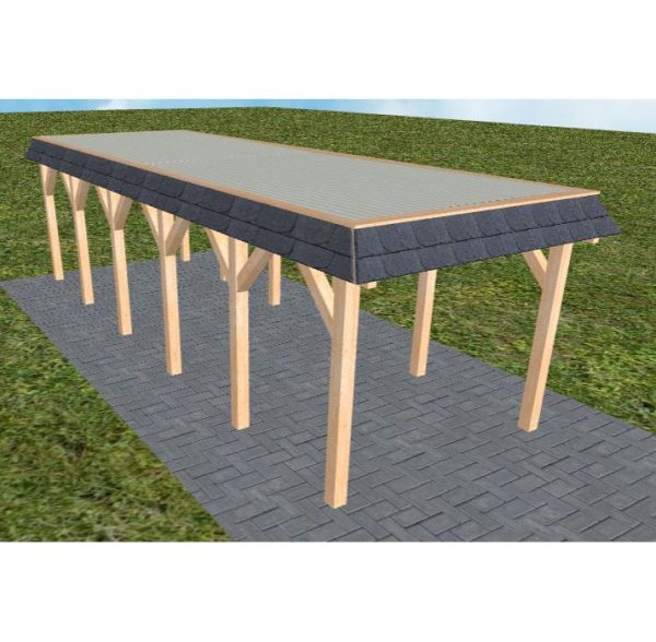 JODA Carport Gettorf LT Perfect Walmblende, Flachdach mit Stahl-Trapezplatten Antikondens