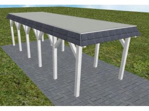 JODA Carport Gettorf LT Select Walmblende, Flachdach mit Stahl-Trapezplatten Antikondens