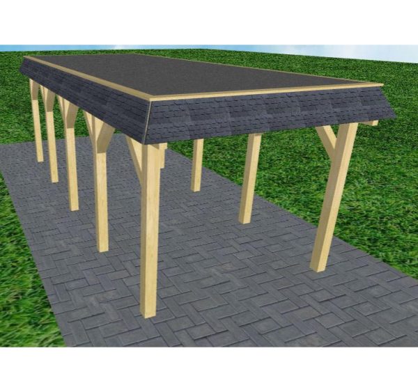 JODA Carport Gettorf MF Classic Walmblende, Flachdach mit EPDM Folie