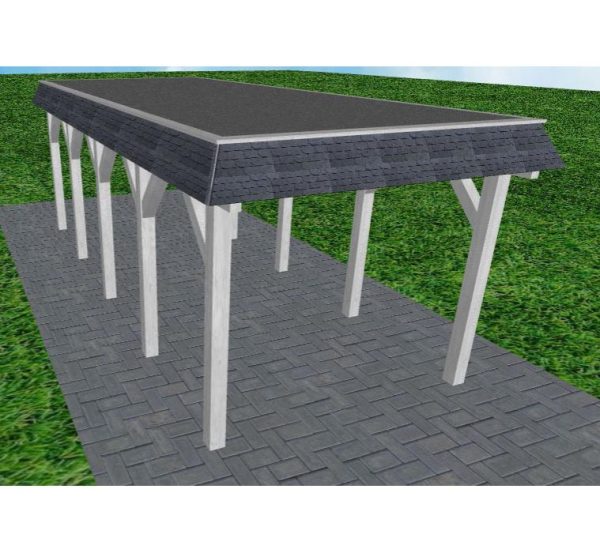 JODA Carport Gettorf MF Select Walmblende, Flachdach mit EPDM Folie