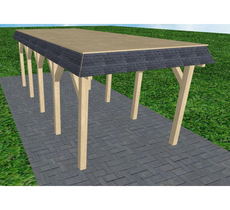 JODA Carport Gettorf MG Master Walmblende, Flachdach vorb.f. Gründach