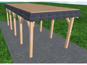 JODA Carport Gettorf MG Perfect Walmblende, Flachdach vorb.f. Gründach