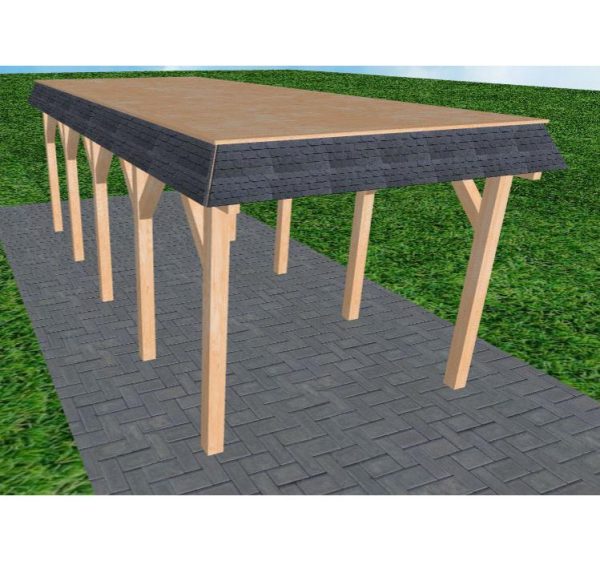 JODA Carport Gettorf MG Perfect Walmblende, Flachdach vorb.f. Gründach