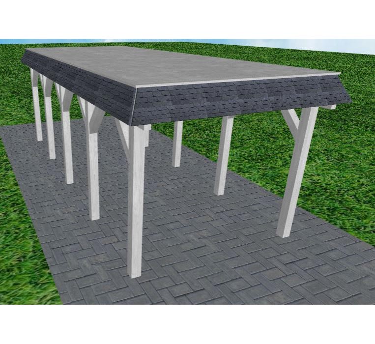 JODA Carport Gettorf MG Select Walmblende, Flachdach vorb.f. Gründach