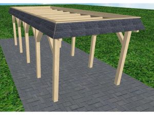 JODA Carport Gettorf MO Master Walmblende, Flachdach ohne Bedachung
