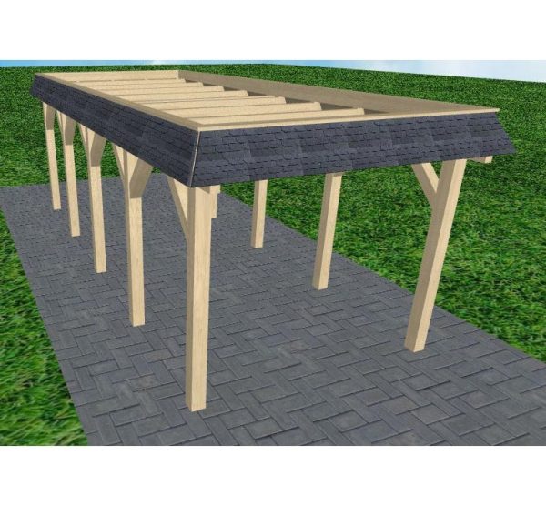 JODA Carport Gettorf MO Master Walmblende, Flachdach ohne Bedachung