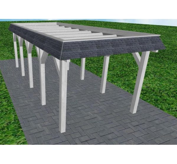 JODA Carport Gettorf MO Select Walmblende, Flachdach ohne Bedachung