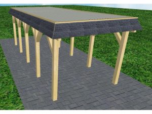 JODA Carport Gettorf MT Classic Walmblende, Flachdach mit Stahl-Trapezplatten Antikondens