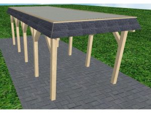 JODA Carport Gettorf MT Master Walmblende, Flachdach mit Stahl-Trapezplatten Antikondens