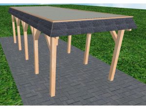 JODA Carport Gettorf MT Perfect Walmblende, Flachdach mit Stahl-Trapezplatten Antikondens