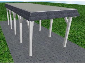 JODA Carport Gettorf MT Select Walmblende, Flachdach mit Stahl-Trapezplatten Antikondens