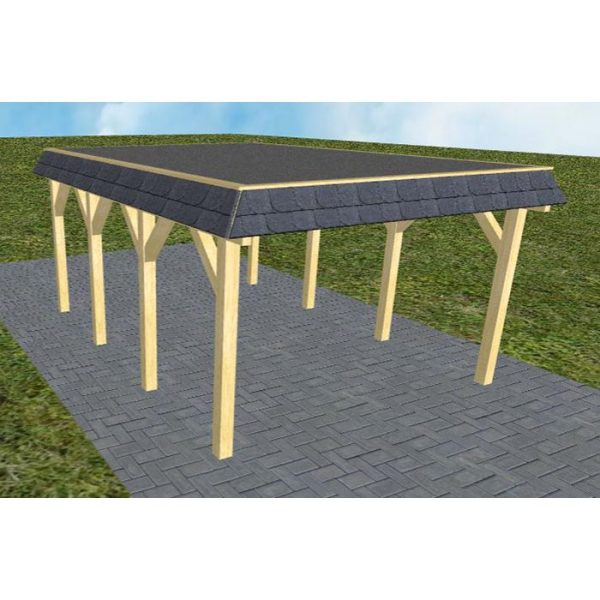 JODA Carport Glinde KF Classic Walmblende, Flachdach mit EPDM Folie