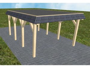 JODA Carport Glinde KF Master Walmblende, Flachdach mit EPDM Folie