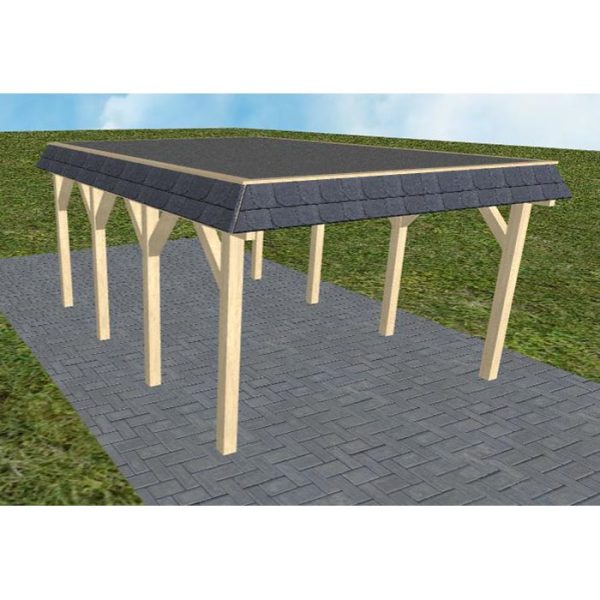 JODA Carport Glinde KF Master Walmblende, Flachdach mit EPDM Folie