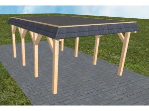 JODA Carport Glinde KF Perfect Walmblende, Flachdach mit EPDM Folie