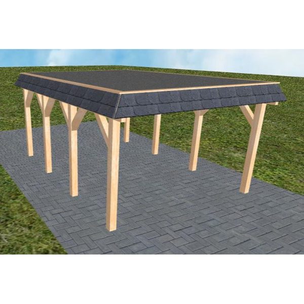 JODA Carport Glinde KF Perfect Walmblende, Flachdach mit EPDM Folie