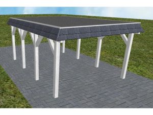 JODA Carport Glinde KF Select Walmblende, Flachdach mit EPDM Folie