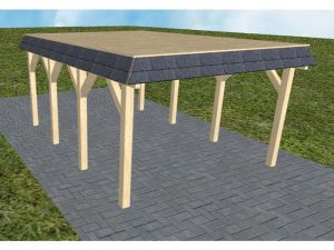 JODA Carport Glinde KG Master Walmblende, Flachdach vorb.f. Gründach