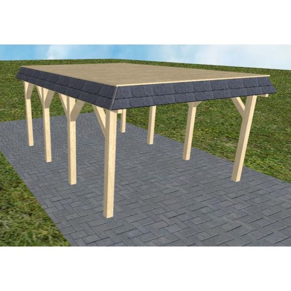 JODA Carport Glinde KG Master Walmblende, Flachdach vorb.f. Gründach