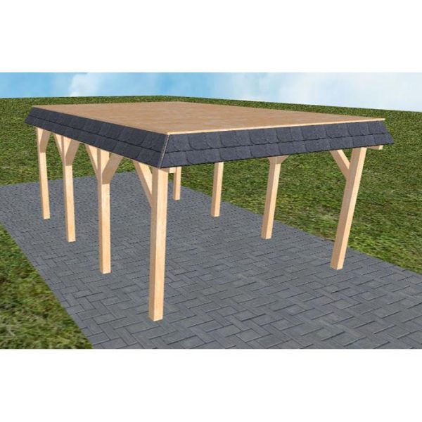 JODA Carport Glinde KG Perfect Walmblende, Flachdach vorb.f. Gründach