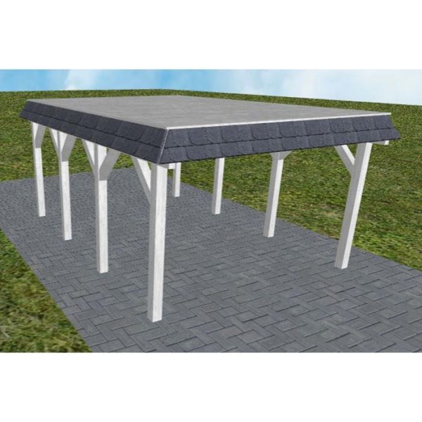 JODA Carport Glinde KG Select Walmblende, Flachdach vorb.f. Gründach