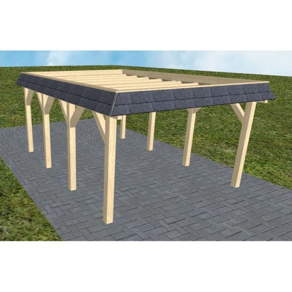 JODA Carport Glinde KO Master Walmblende, Flachdach ohne Bedachung