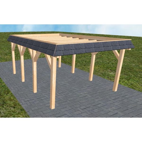 JODA Carport Glinde KO Perfect Walmblende, Flachdach ohne Bedachung