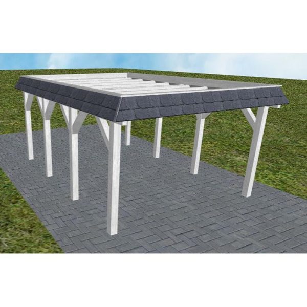 JODA Carport Glinde KO Select Walmblende, Flachdach ohne Bedachung