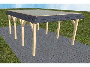 JODA Carport Glinde KT Master Walmblende, Flachdach mit Stahl-Trapezplatten Antikondens