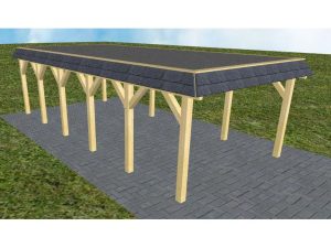 JODA Carport Glinde LF Classic Walmblende, Flachdach mit EPDM Folie