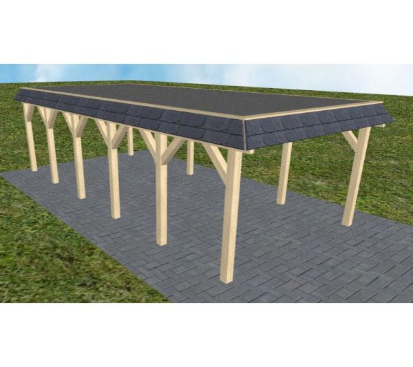 JODA Carport Glinde LF Master Walmblende, Flachdach mit EPDM Folie