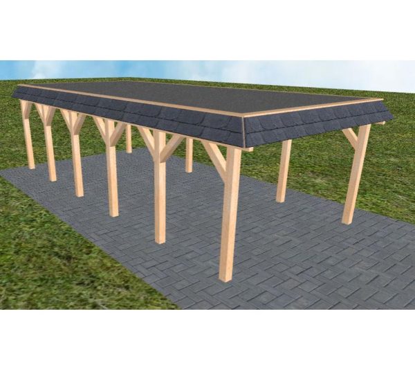 JODA Carport Glinde LF Perfect Walmblende, Flachdach mit EPDM Folie