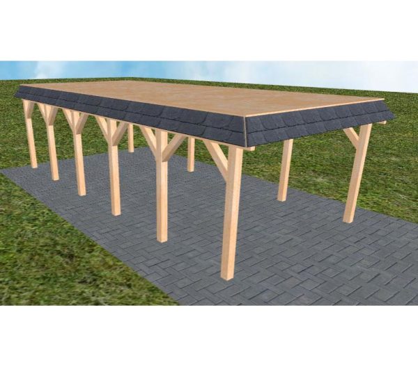 JODA Carport Glinde LG Perfect Walmblende, Flachdach vorb.f. Gründach