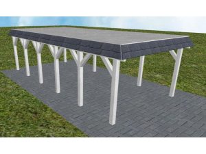 JODA Carport Glinde LG Select Walmblende, Flachdach vorb.f. Gründach