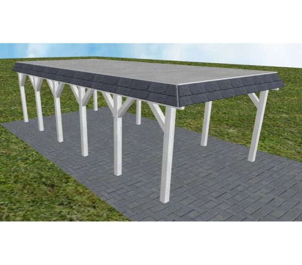 JODA Carport Glinde LG Select Walmblende, Flachdach vorb.f. Gründach
