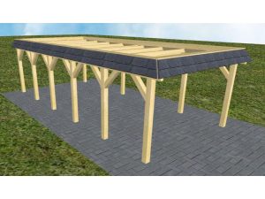 JODA Carport Glinde LO Classic Walmblende, Flachdach ohne Bedachung