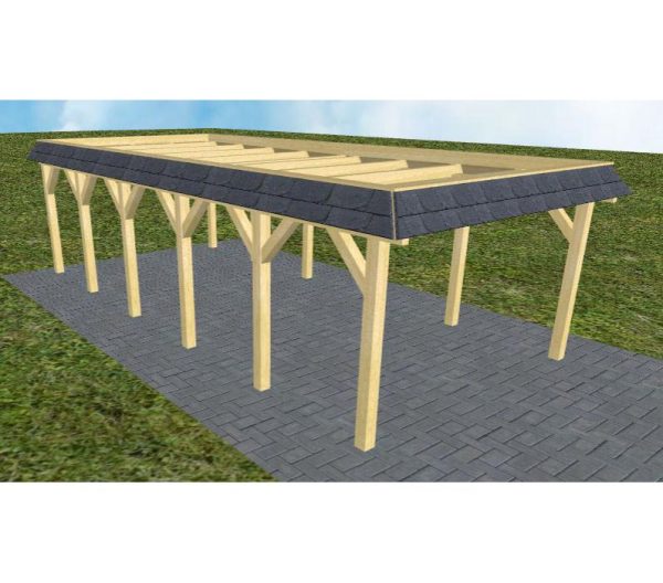 JODA Carport Glinde LO Classic Walmblende, Flachdach ohne Bedachung